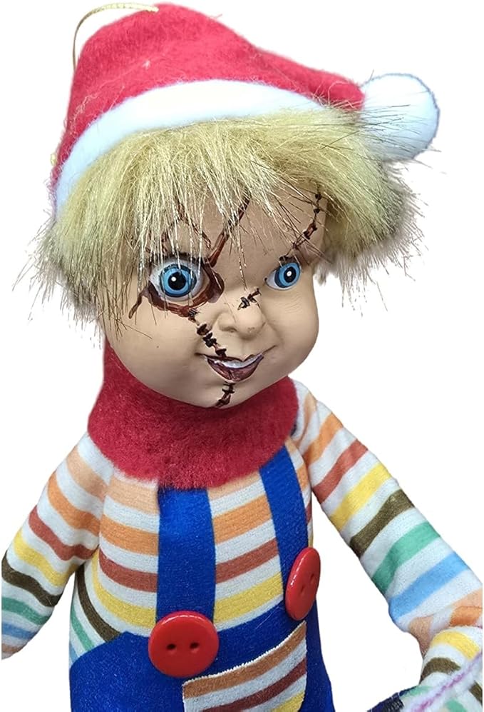 Creepy Killer Christmas Elf – 35cm Handmade Horror-Inspired Elf Decoration for Tree, Mantel & Holiday Party Décor – Spooky Ornament for Unique Holiday Fun