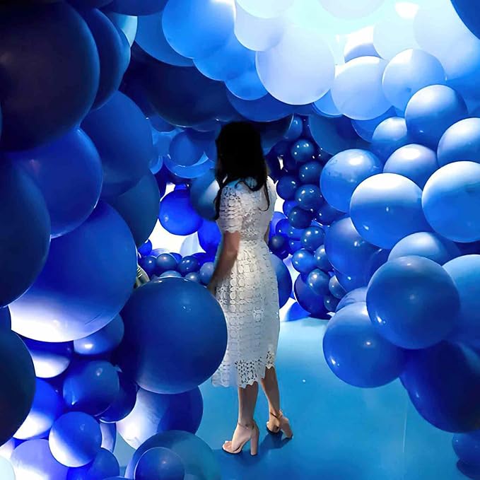 PartyWoo Pearl Blue Balloons 50 pcs 12 Inch Sky Blue Latex Helium Balloons for Graduation Wedding Baby Shower Gender Reveal Under the Sea Anniversary Birthday Party Decorations Blue-Z23