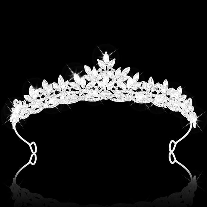 Crystal Tiaras & Crowns for Women, Bride Royal Queen Headband Princess Headpieces for Birthday Cake Crown & Prom Pageant Party