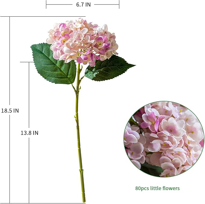 10PCS Faux Hydrangea Flower Hydrangea Artificial Flowers Hydrangea Bouquet Faux Flower Table Centerpieces for Home Wedding Bridal Bouquet Office Party DIY Floral Decor