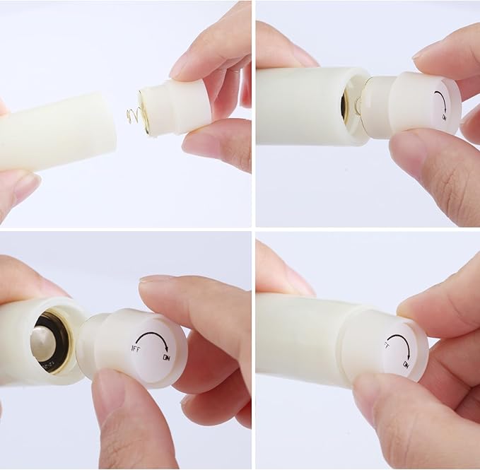 Flameless Taper Candles Flickering with Remote and Timer, 3D Moving Flame Taper Candle Battery Operated to 400 Hours, 9 Inch Window Candles, (Birch Bark)