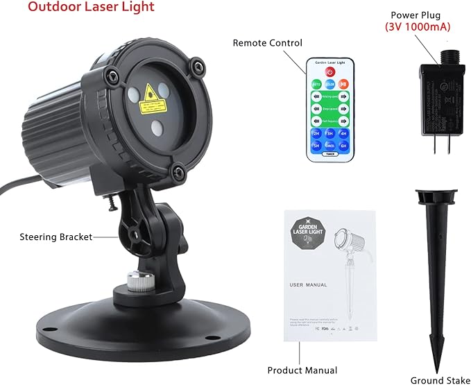 Outdoor Laser Christmas Projector Lights 18 Pattern Decorative Laser Projector for Home and Garden