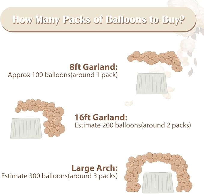 Champagne Gold and White Balloon Arch Kit, 134pcs Metallic Gold Confetti Balloons Garland Kits for Birthday Wedding Baby Shower Bridal Party Anniversary Decorations