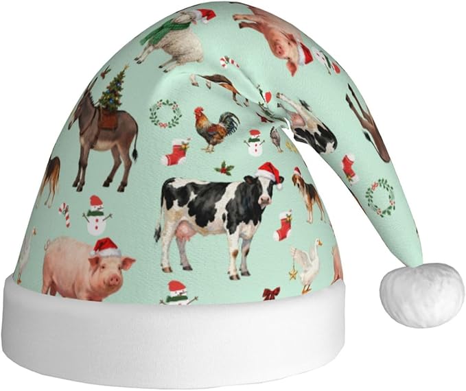 Christmas Santa Hat for Adults,Holiday Unisex Xmas Hat for New Year Party Headwear