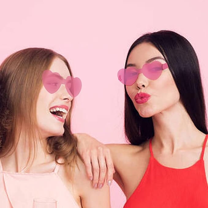 LEFIMOT 12 Pairs Heart Sunglasses for Women Heart Shaped Sunglasses Bulk Colorful Heart Glasses for Party Favor