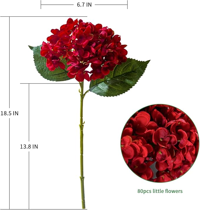 10PCS Faux Hydrangea Flower Hydrangea Artificial Flowers Hydrangea Bouquet Faux Flower Table Centerpieces for Home Wedding Bridal Bouquet Office Party DIY Floral Decor