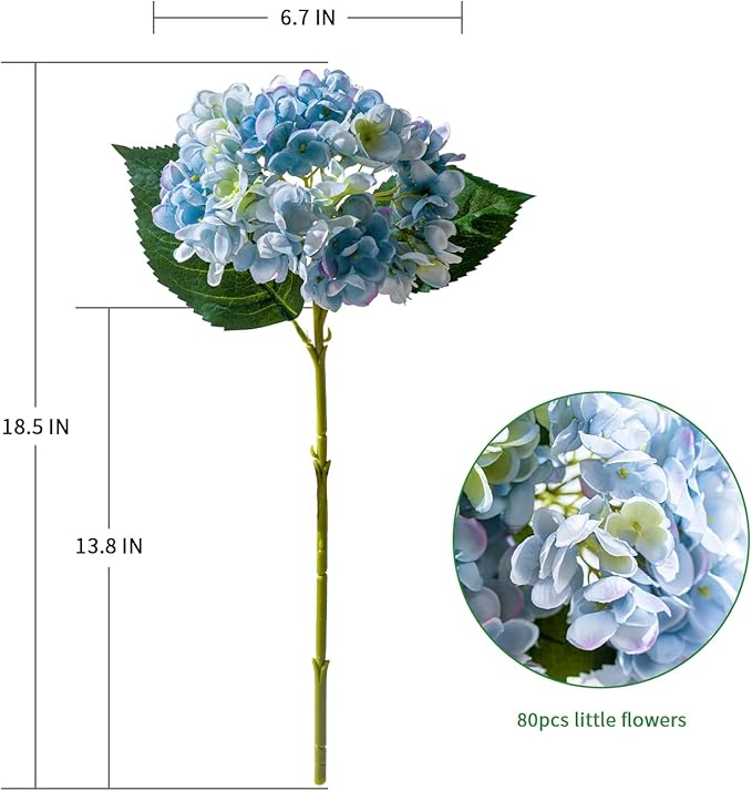 10PCS Faux Hydrangea Flower Hydrangea Artificial Flowers Hydrangea Bouquet Faux Flower Table Centerpieces for Home Wedding Bridal Bouquet Office Party DIY Floral Decor