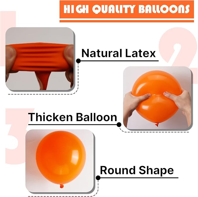 PartyWoo Orange Balloons 100pcs Different Sizes of 18 12 10 5 Inch Matte Autumn Balloon Arch Kit Garland for Thanksgiving Halloween Fall Little Cutie Baby Shower Birthday Party Decorations Orange-Y9