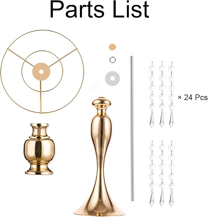 10 Pcs Gold Vases for Centerpieces, 13.8in Crystal Flower Arrangement Stand, Wedding Centerpieces for Tables, Tall Metal Flower Vase Holders for Wedding, Event, Reception, Birthday, Home Decor