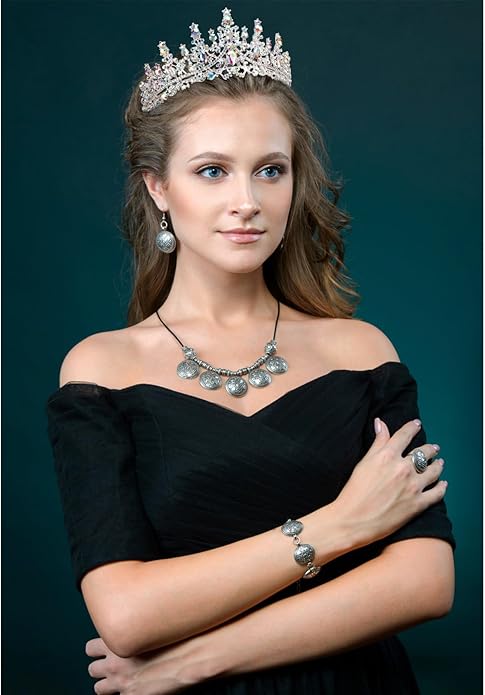 VELSCRUN Birthday Tiara Crowns for Women Girls Crystal Birthday Girl Headband Sash Elegant Princess Crown Happy Birth Party Decorations Women Sisters Birth Gift Hair Accessories