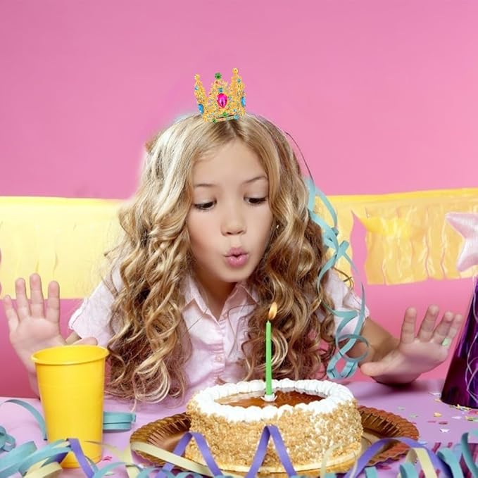 Birthday Princess Sash for Women Tiara & Crowns Headbands for Girls Happy Birthday Party Accessories Favor Supllies Leona Gold Pink, 2 Pack