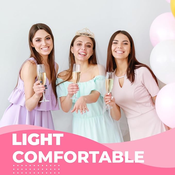 Birthday Tiara and Crown with Sash for Women, Hair Accessories for Wedding Party Costume (A1)