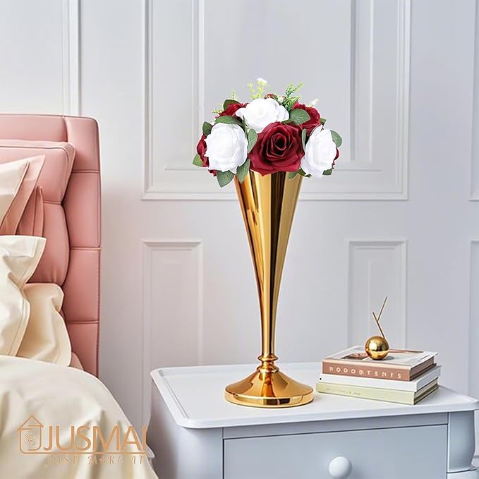 4 Pcs Burgundy White Flowers Artificial Flowers Ball Wedding Table Centerpiece Table Decorations Flower Arrangement for centerpieces Wedding Flowers