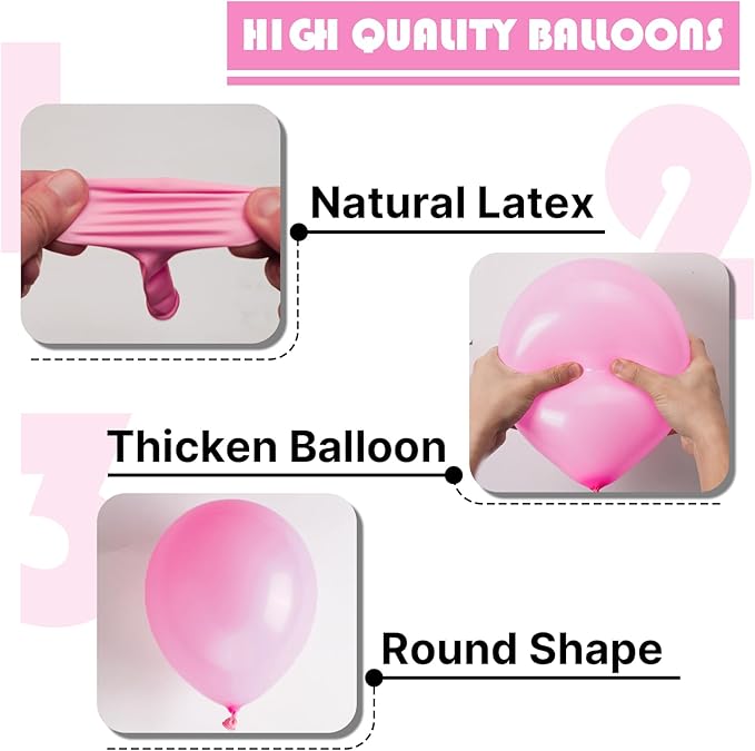PartyWoo Pink Balloons 100pcs Different Sizes of 36 18 12 10 5 Inch Matte Pink Balloon Arch Kit for Baby Shower Gender Reveal Princess Bachelorette Engagement Birthday Party Decorations Pink-Y11