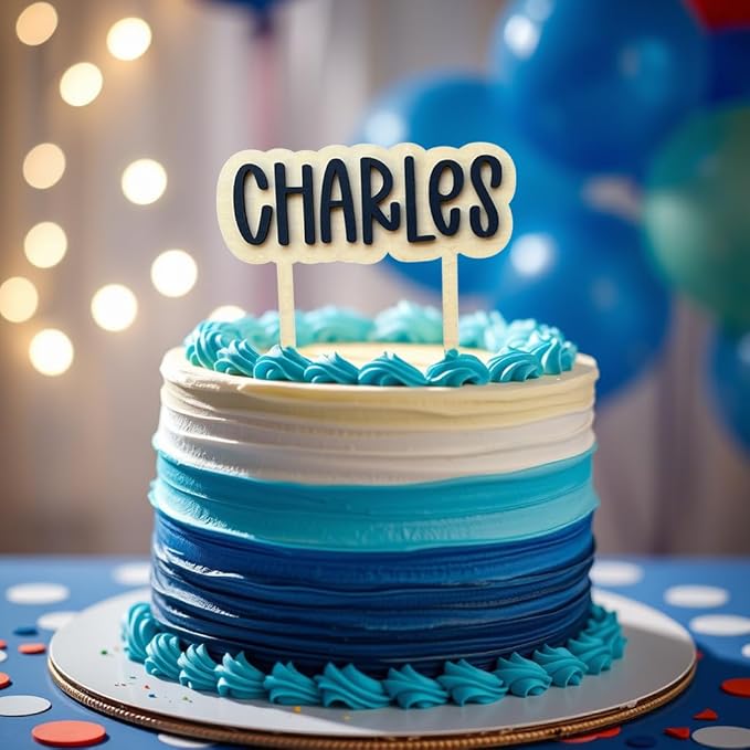Personalized Name Cake Topper, Baby Shower, Birthday, First Birthday Party Decor, 2 Sizes, Many Fonts and Colors