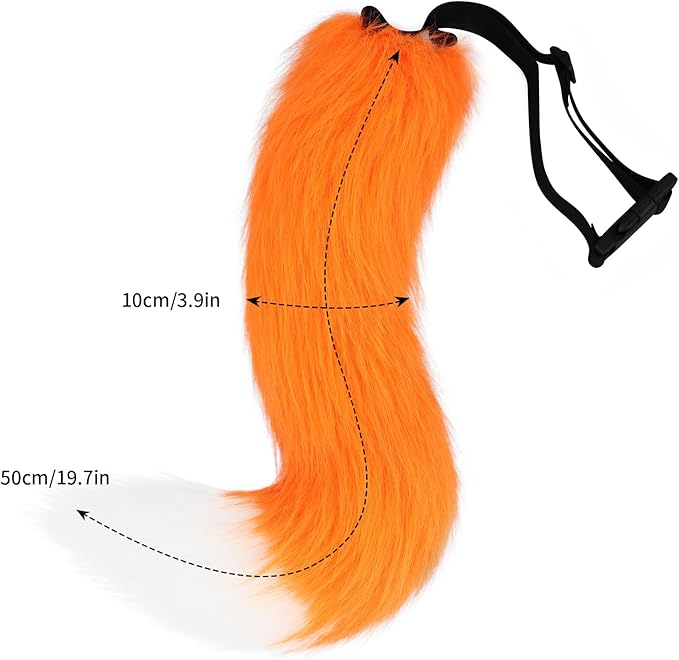 HAOAN Furry Fox Mask Wolf Fox Tail and Paw Gloves Set Adult Cat Halloween Mask Cosplay Animal Party Costume