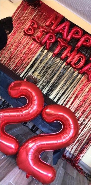 Red Number 22 Balloon 40 Inch Birthday Decorations, Number 22 Balloon Birthday Party Decorations, Anniversary Decorations Graduations Party Supplies