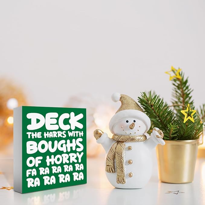 Christmas Vacation Decorations, Christmas Holiday Decor for Home Bathroom, Funny Xmas Holiday Decorations for Table, Merry Xmas Decor 5 x 5 Inch