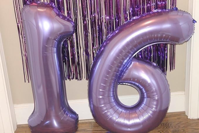 Lavender 40 Inch Mylar Foil Number 6 Balloon, Birthday Digital Balloons for 6 16 Boy Girl Party Decorations Supplies,2026 Lilac Big Helium Balloon Numbers for 26 36 46 60 Men Women Anniversary
