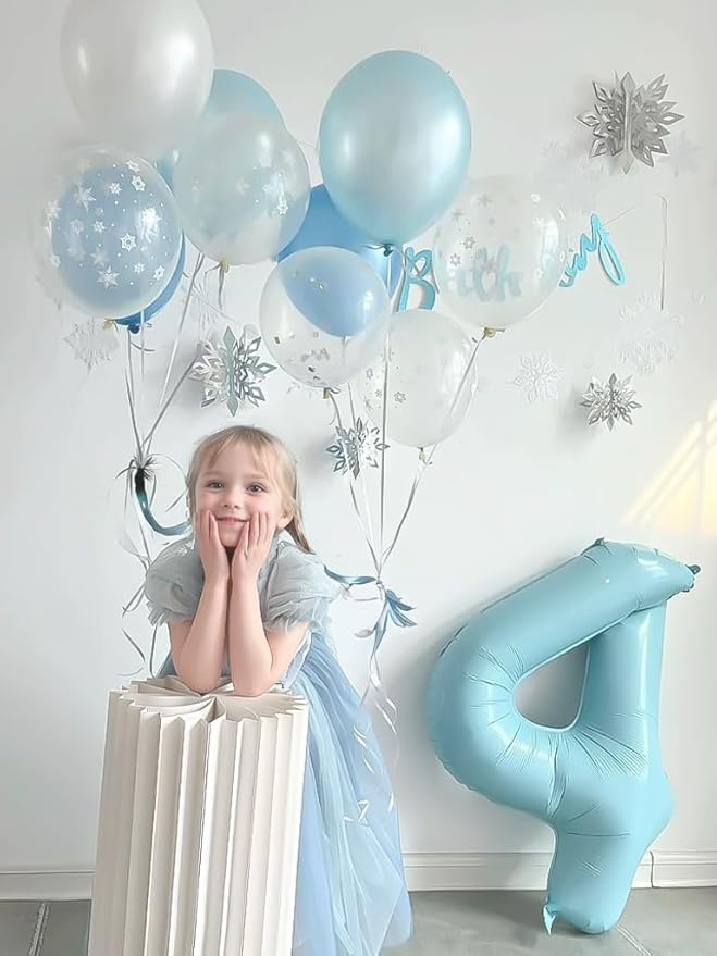 40 Inch Matte Blue 9 Number Balloons Light Blue Number 9 Foil Balloon Mylar Helium Balloon for Birthday Party Decoration Wedding Anniversary Supplies (Number 9)