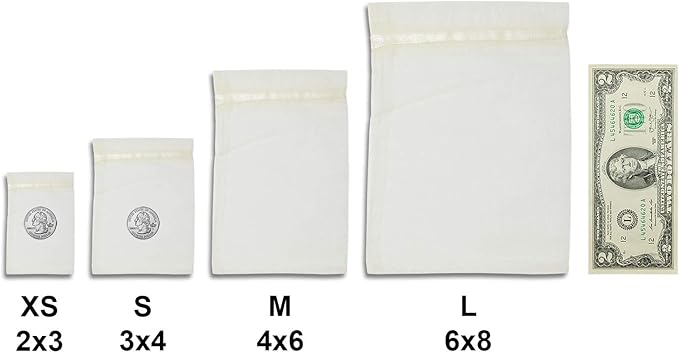 TheDisplayGuys 48-Pack 6x8 Cream/Beige Sheer Organza Gift Bags with Drawstring, Jewelry Candy Treat Wedding Party Favors Mesh Pouch