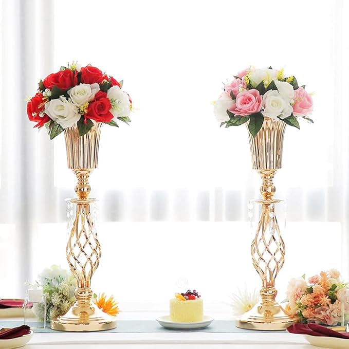 10Pcs Artificial Flower Ball Arrangement, Fake Floral Centerpieces Wedding Roses Bouquet for Parties Valentine's Day Wedding Centerpieces and Home Decor (Red & White)