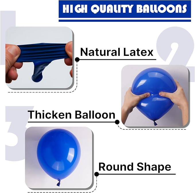 PartyWoo Royal Blue Balloons 85 pcs Different Sizes of 18 12 10 5 Inch Dark Blue Matte Balloon Arch Kit Garland for Graduation Independence Day Baby Shower Birthday Party Decorations Blue-Y59