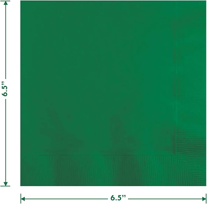 Emerald Green Paper Dinner Plates and Lunch Napkins - Solid Green Party Supplies for St. Patrick's, Mardi Gras, and Spring Parties (Serves 16)