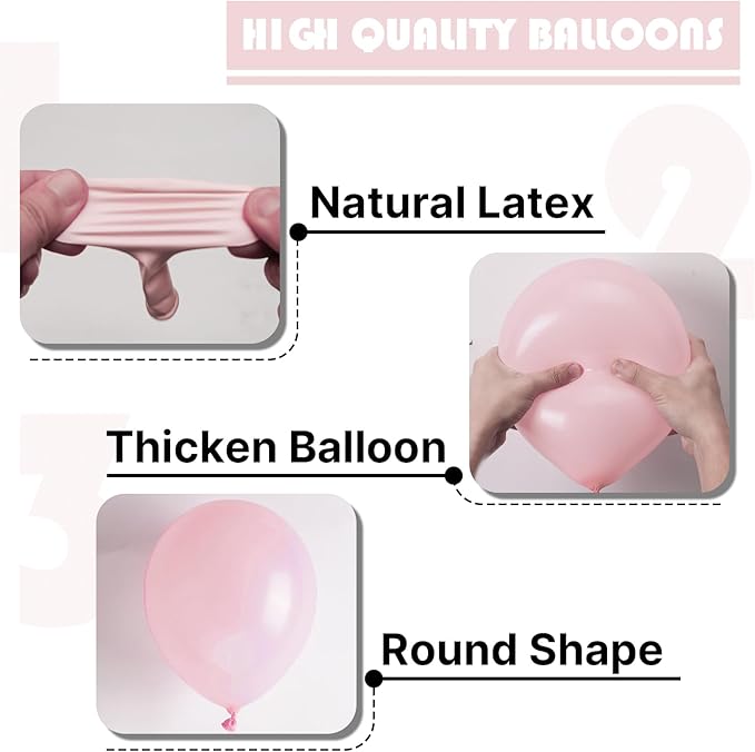 PartyWoo Baby Pink Balloons 50pcs 12 Inch Pastel Light Pale Pink Latex Helium Balloons for Girl Baby Shower Gender Reveal Engagement Wedding Princess Butterfly Birthday Party Decorations Pink-Q18