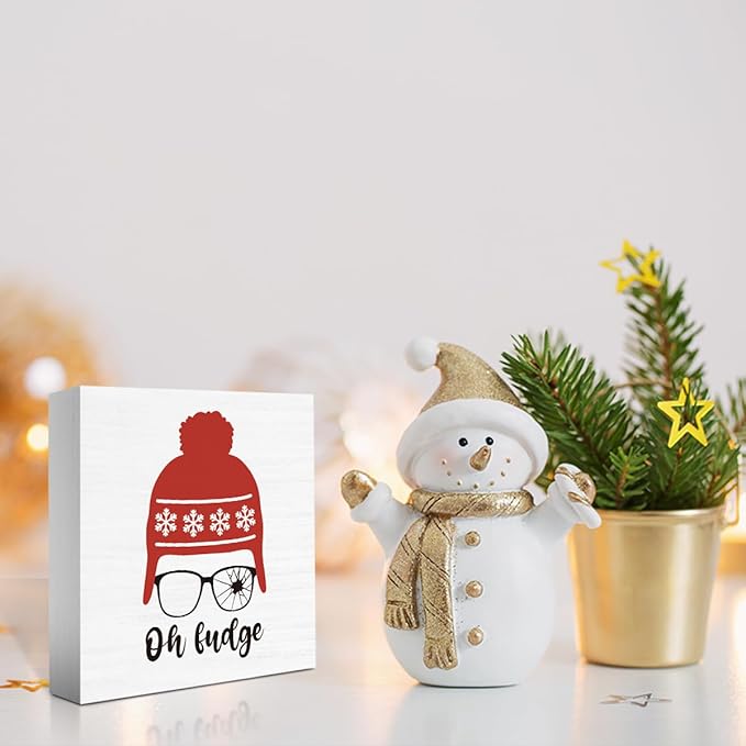 Christmas Vacation Themed Decor, Christmas Vacation Decorations for Home Bathroom, Funny Xmas Holiday Decor, Cute Xmas Holiday Movie Decorations 5 x 5 Inch
