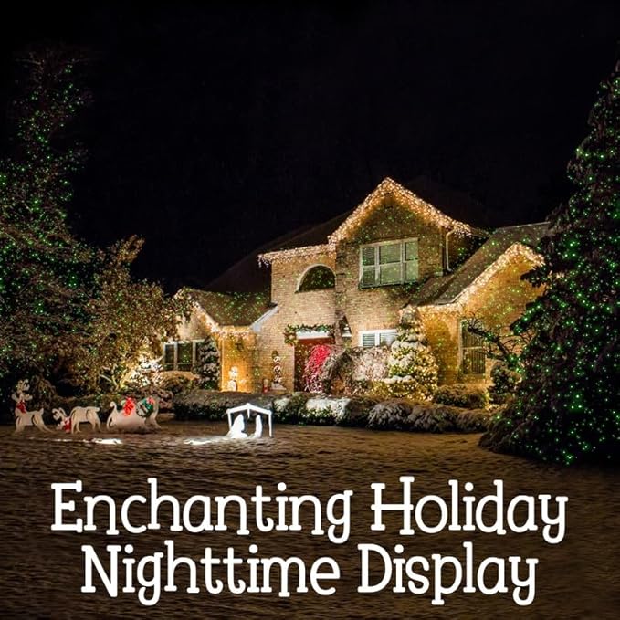 Commercial Green Laser Projector Light for Holidays - Christmas Laser Lights Outdoor Projector - Garden & Landscape Spotlights - Tree Lighting Outdoor Color Light Projector