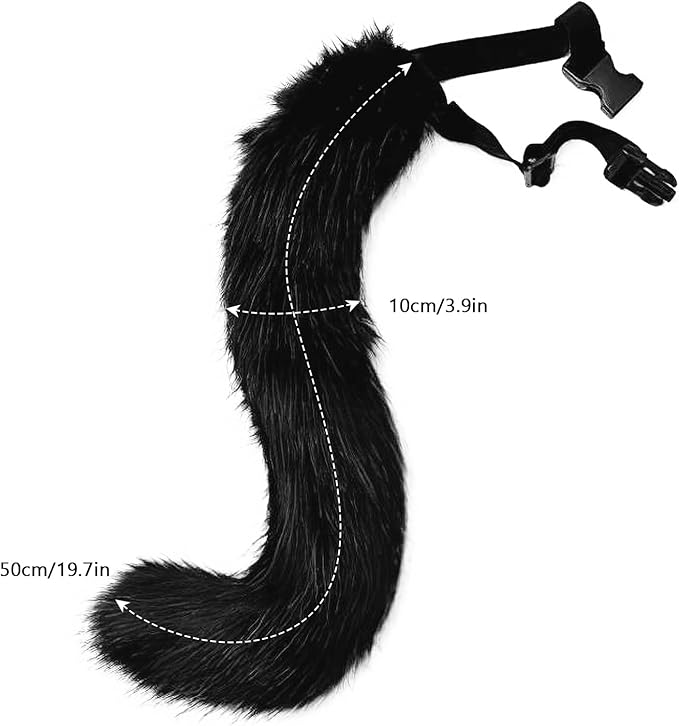 HAOAN Furry Fox Mask Wolf Fox Tail and Paw Gloves Set Adult Cat Halloween Mask Cosplay Animal Party Costume