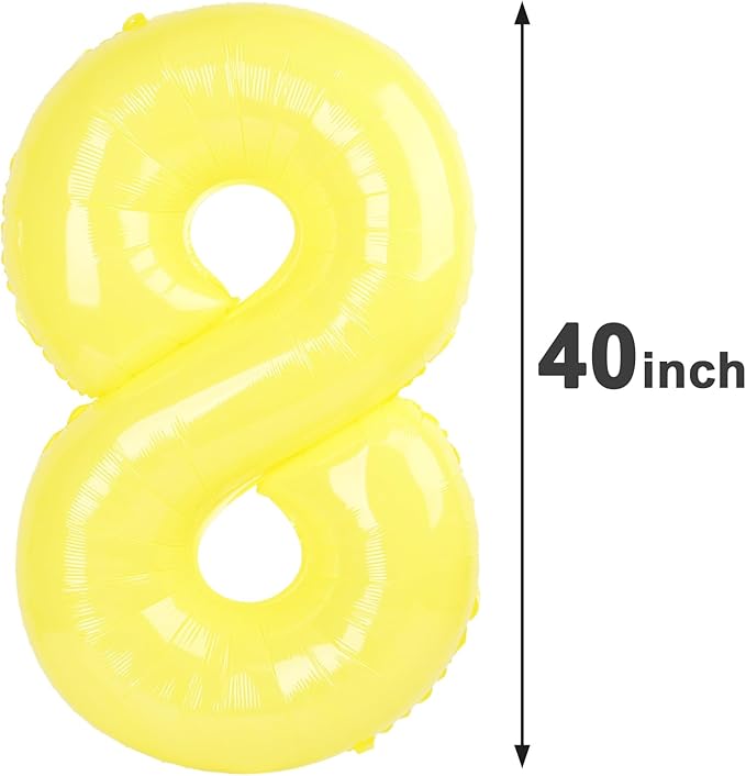 Macaron Yellow Number Balloon 8