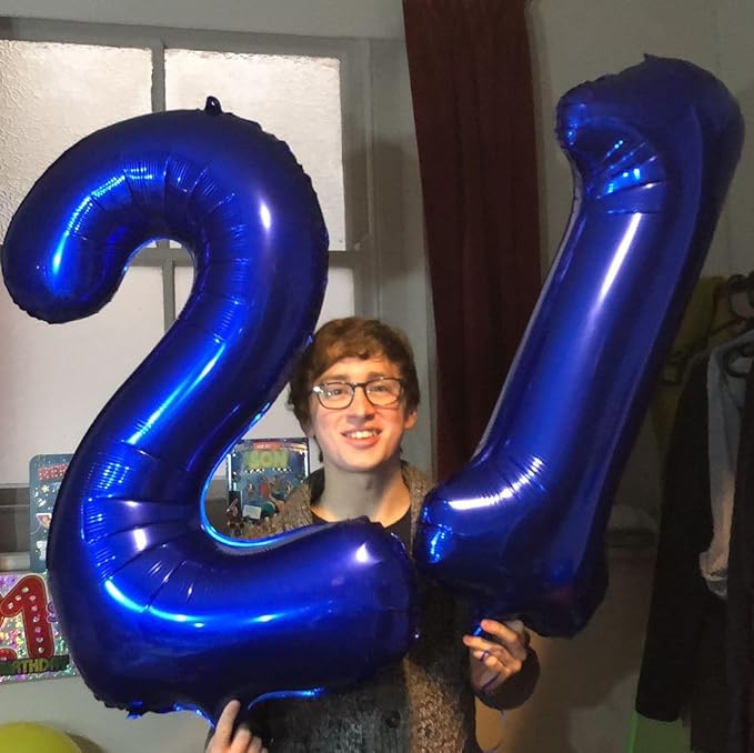 40 Inch Night Blue Large Number 4 Birthday Balloon, Giant Number Four 14 24 34 40 44 Balloons, Night Blue Foil Mylar Big Balloons for Anniversary Graduation Supplies Decorations