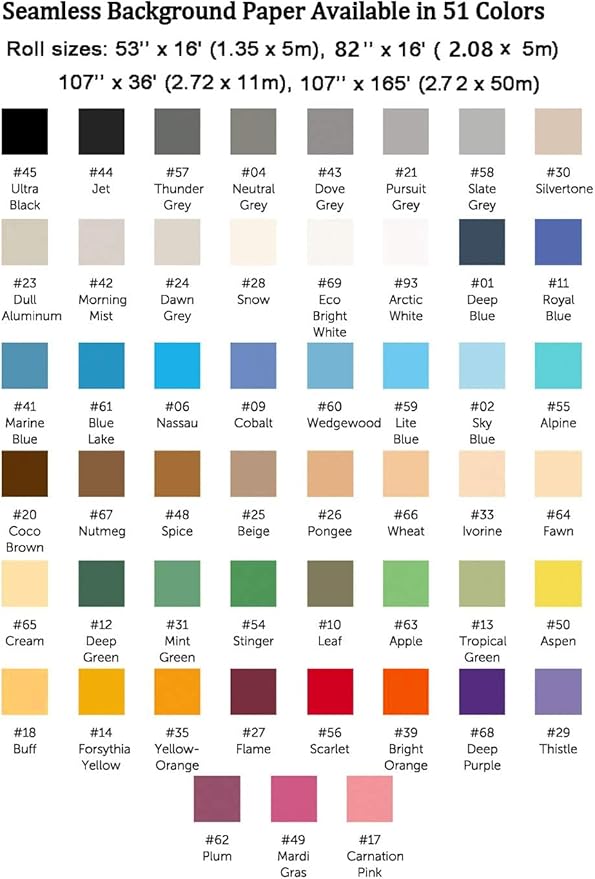 Huamei Seamless Photography Background Paper, Photo Backdrop Paper 8.9 x 36 Feet / 2.72 x 11 Meters, 21 Pursuit Grey (272121)