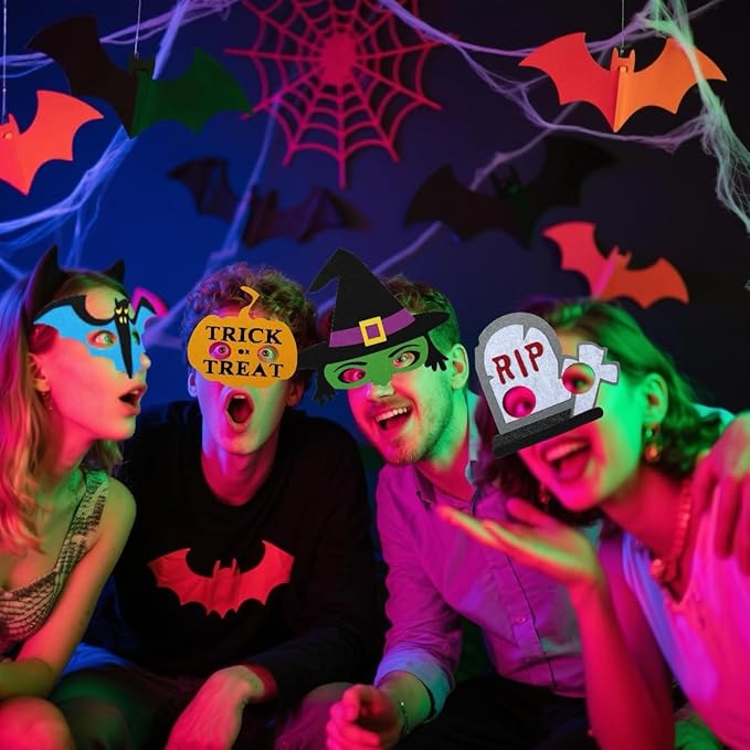 15pcs Felt Halloween Mask NO DIY Cat Witch Pumpkin Vampire Ghost Costume Accessories for Halloween Party Favors