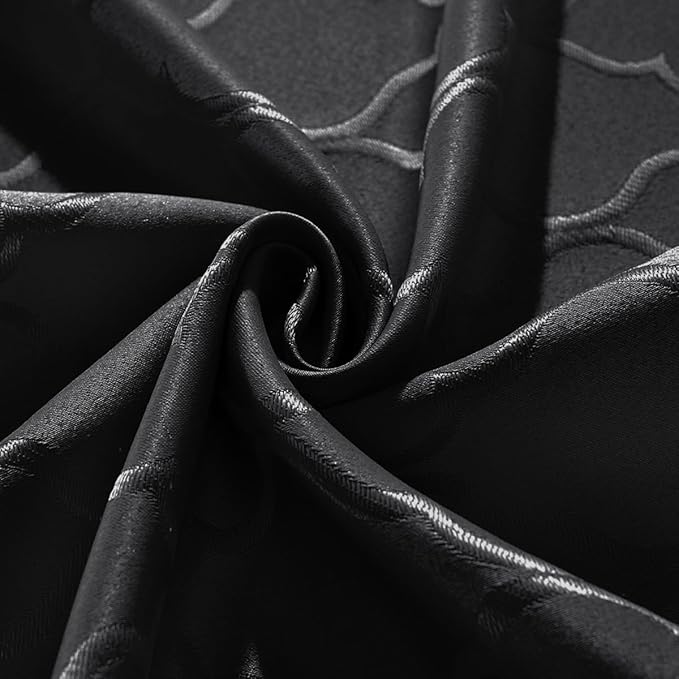 SASTYBALE Jacquard Tablecloth Rectangle Damask Fabric Table Cloth, Water Resistant & Wrinkle Free Polyester Table Cover for Kitchen Dining Tabletop Use (Oblong, 60" x 120" (10-12 Seats), Black)