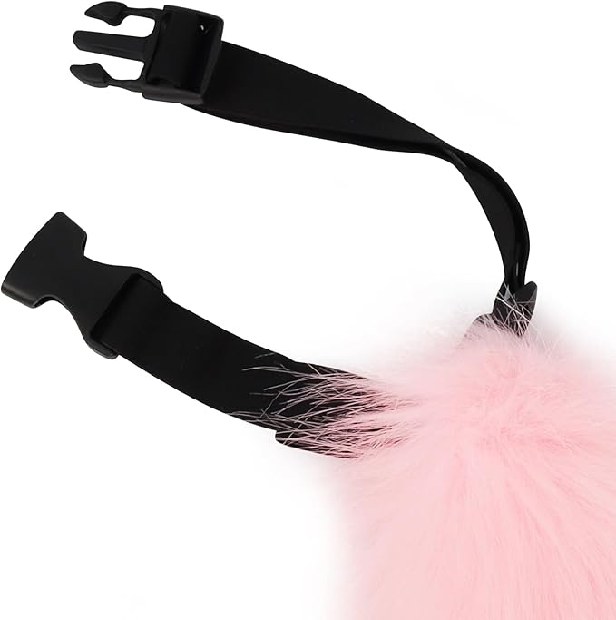 Animal Cat Wolf Fox Dog Faux Fur Tail for Halloween Party Cosplay Costume Accessories Pinkwhite
