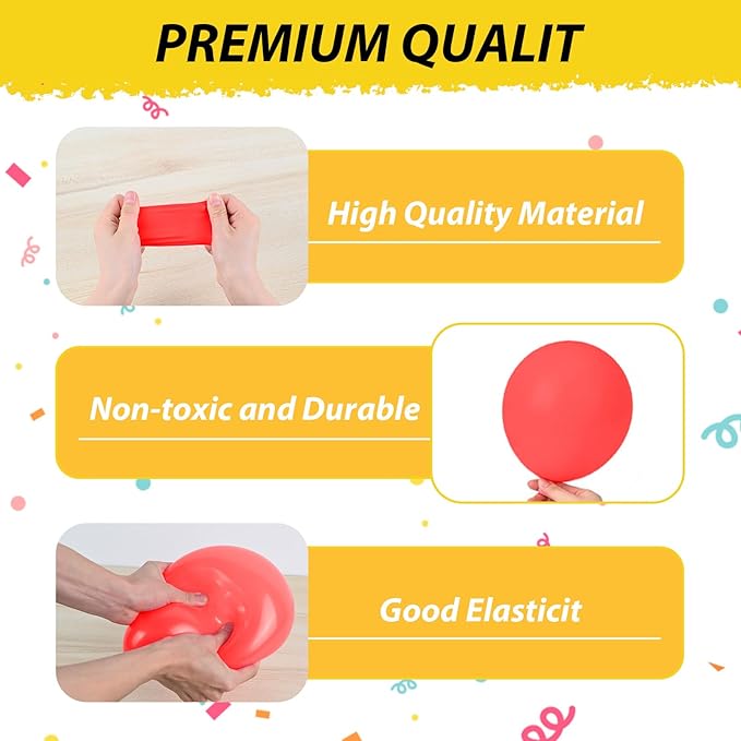 Carnival Party Balloons, 50pcs Toy Balloons, Red Yellow Blue Balloons Cow Print and Sky Blue Cloud Balloons for Carnival Circus Theme Birthday Party Baby Shower Wedding Decorations