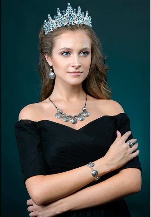 VELSCRUN Birthday Tiara Crowns for Women Girls Crystal Birthday Girl Headband Sash Elegant Princess Crown Happy Birth Party Decorations Women Sisters Birth Gift Hair Accessories