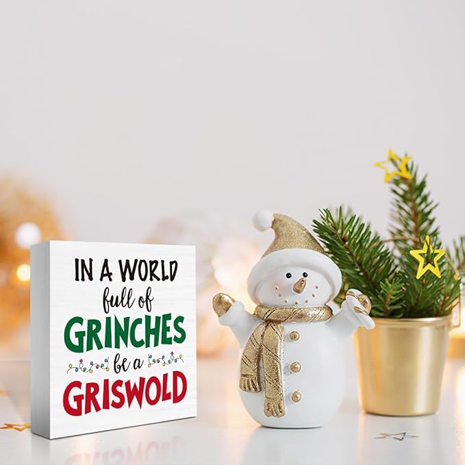 Christmas Vacation Decorations for Home Bathroom Funny Xmas Vacation Decor for Office Living Room Christmas Holiday Decor Room 5 X 5 Inch