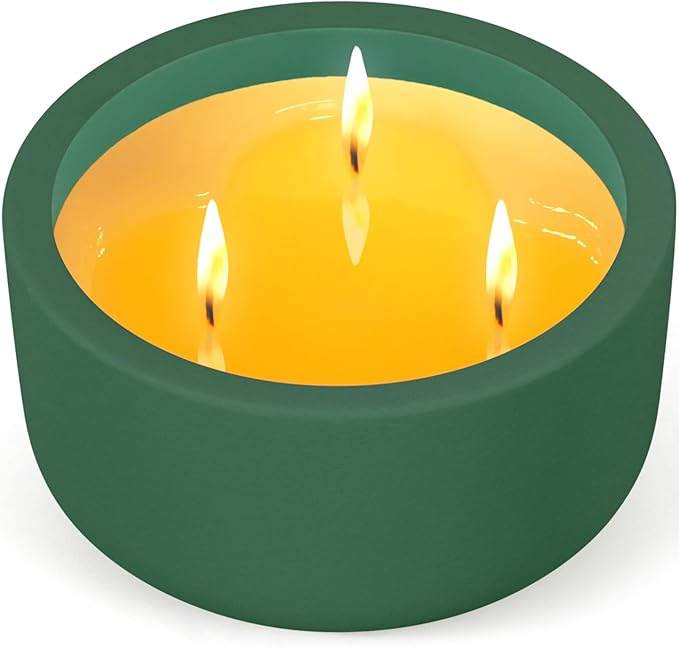 Viyffo Fall Candles - Pine & Cinnamon, 3 Wick Large Scented Candle, 20oz Soy Candles for Women & Men, Non Toxic Aromatherapy Candle, Ceramic Velas Perfect for Autumn Home Decor & Gift