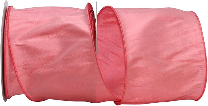 Reliant Ribbon 92975W-067-10F Dupioni Supreme Wired Edge Ribbon, 4 Inch X 10 Yards, Dusty Rose