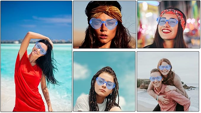 LEFIMOT 12 Pairs Heart Sunglasses for Women Heart Shaped Sunglasses Bulk Colorful Heart Glasses for Party Favor