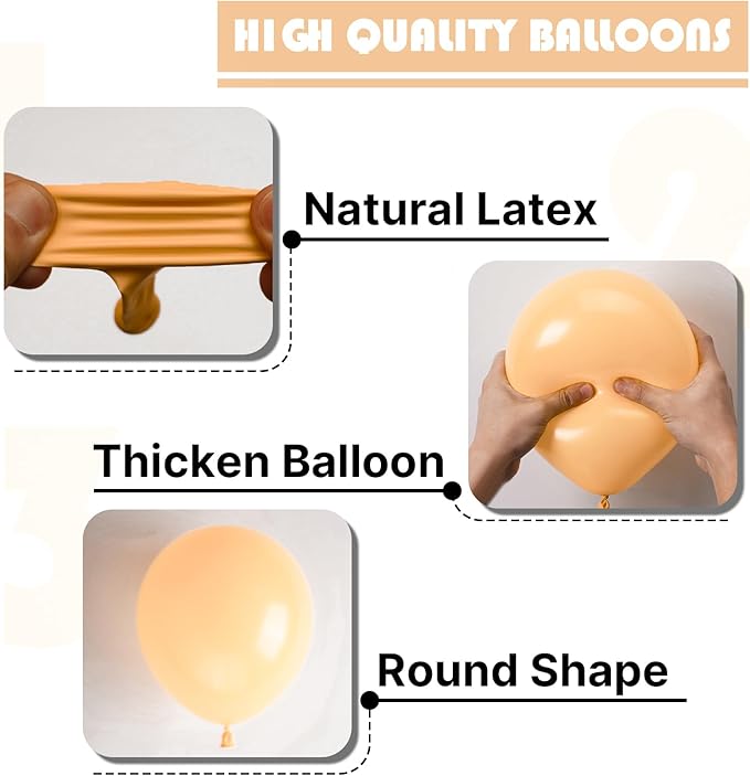 PartyWoo Nude Balloons 50 pcs 12 Inch Beige Apricot Boho Neutral Latex Balloons for Wedding Baby Shower Gender Reveal Graduation Birthday Party Decorations Apricot-F05