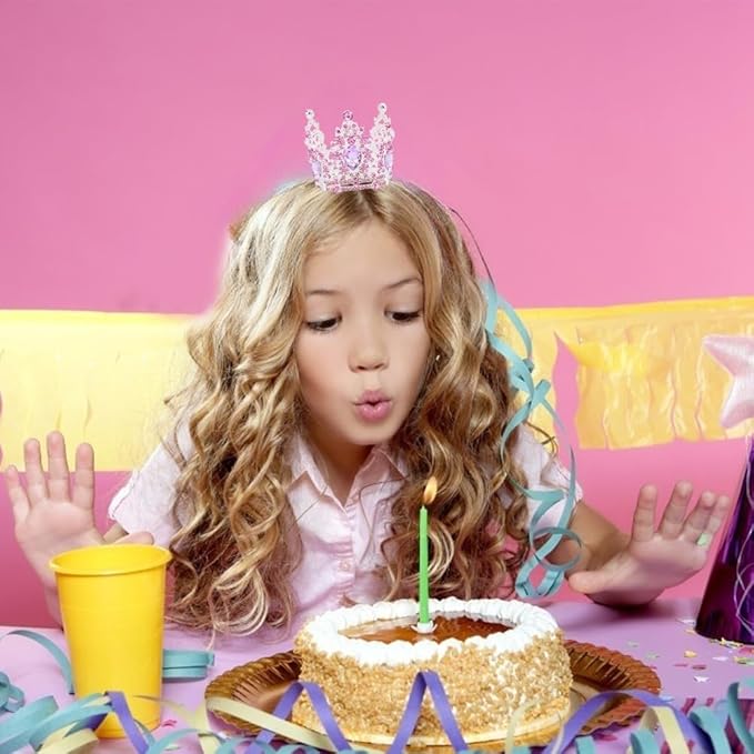 Birthday Princess Sash for Women Tiara & Crowns Headbands for Girls Happy Birthday Party Accessories Favor Supllies Leona Gold Silver Pink Purple, 2 Pack