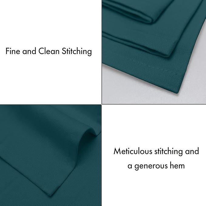 Ruvanti Premium Cloth Napkins Set of 12, 18x18 Inches, 100% Cotton, Washable, Soft & Absorbent, Perfect for Wedding, Christmas, Thanksgiving Dinners - Deep Teal