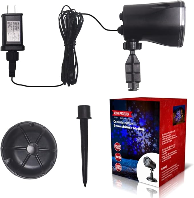 EAMBRITE Christmas Projector Lights LED White Blue Rotating Snowflake Projector Light for Birthday Wedding Theme Party Garden Home Winter Outdoor Indoor Decor