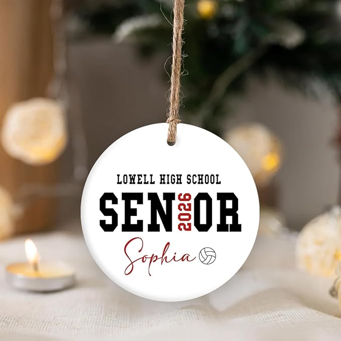 Personalized Senior 2026 Ornament, Class of 2026 Christmas Ornaments, High School Senior Gifts for Women Men, Custom Graduation Gift for Students, Graduation Gifts for Him Her, Grad Gift 2025