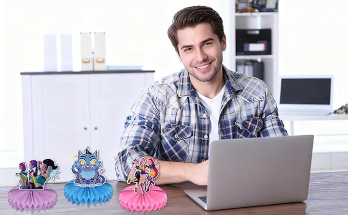 9pcs Demon Movie Hunters Honeycomb Table Centerpiece,Demon Movie Hunters Birthday Party Supplies Table Decorations for Party Decorations